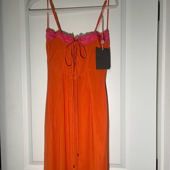 House of CB Flame Orange Maxi Dress NWT - Picture 8 of 14
